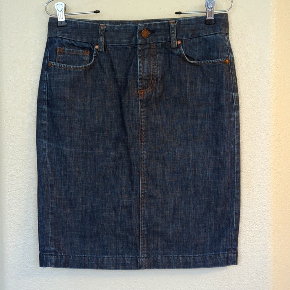 Express jean skirt, size 2, dark wash, back slit
